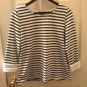 Black and white striped open back top